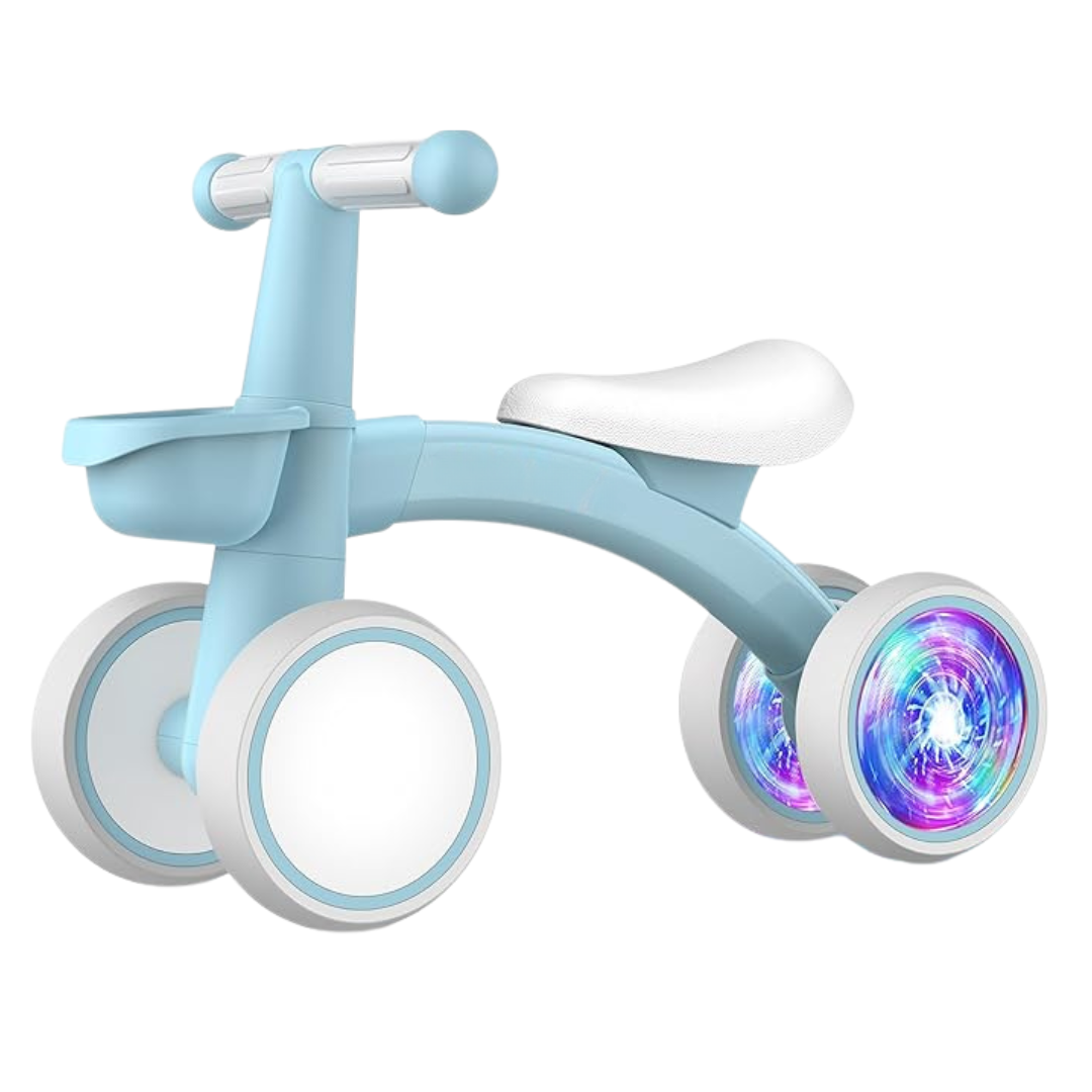 Colorful Light-Up Baby Balance Bike with Adjustable Seat for 1-2 Year Olds
